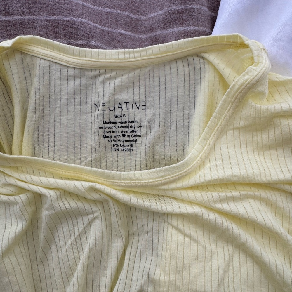 Negative Yellow Ribbed crop Top